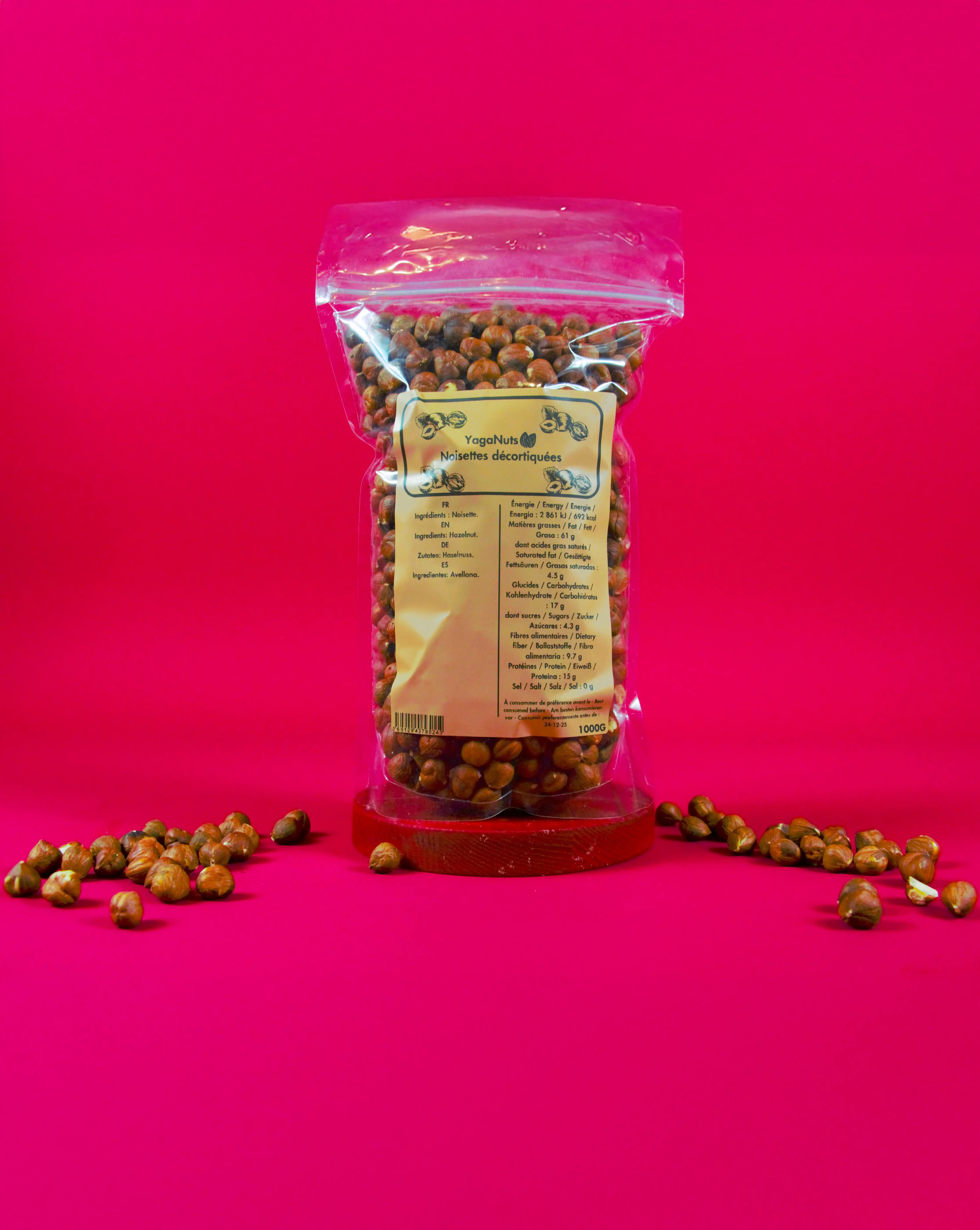 noisettes décortiquées