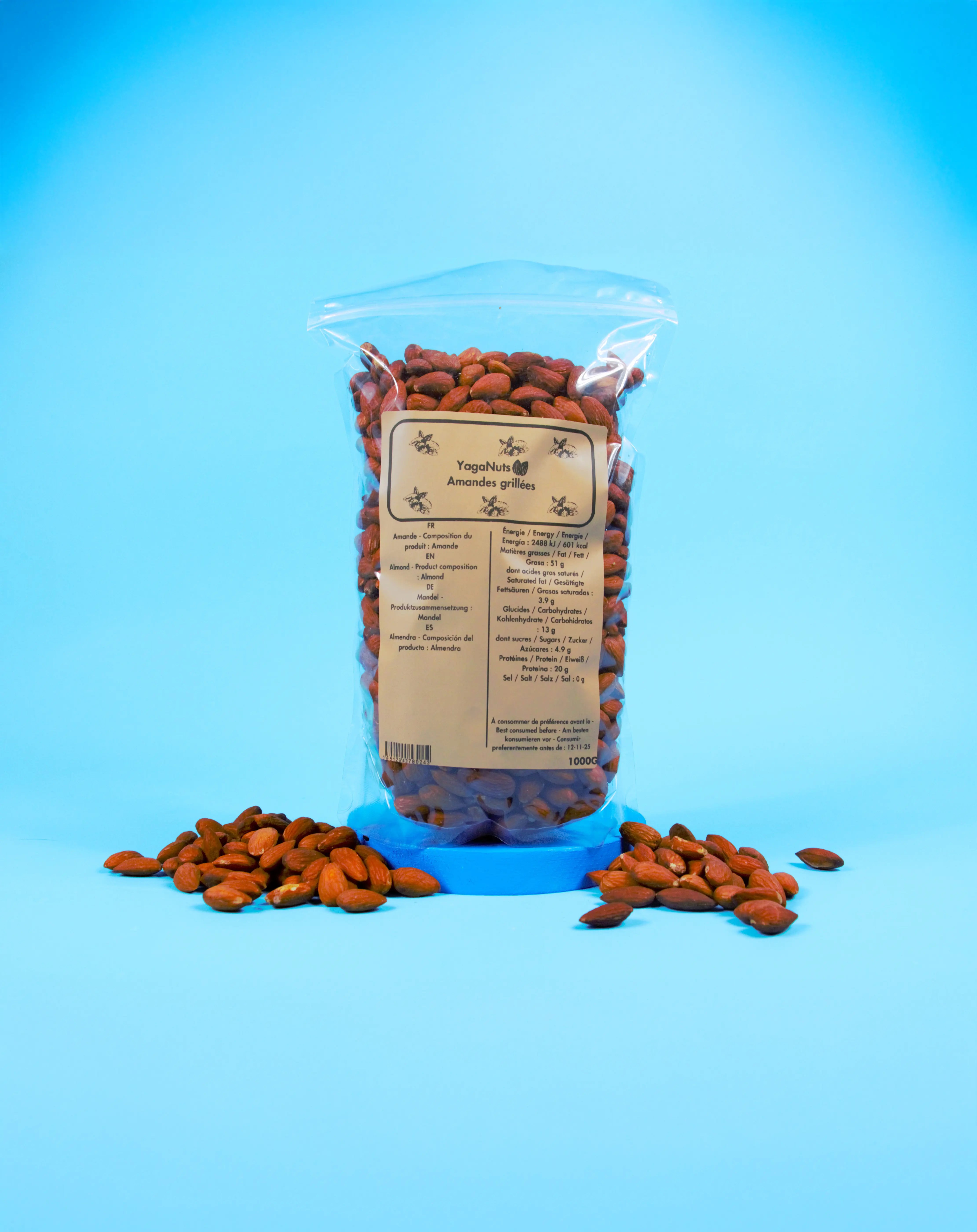 Amandes grillées non salées YagaNuts