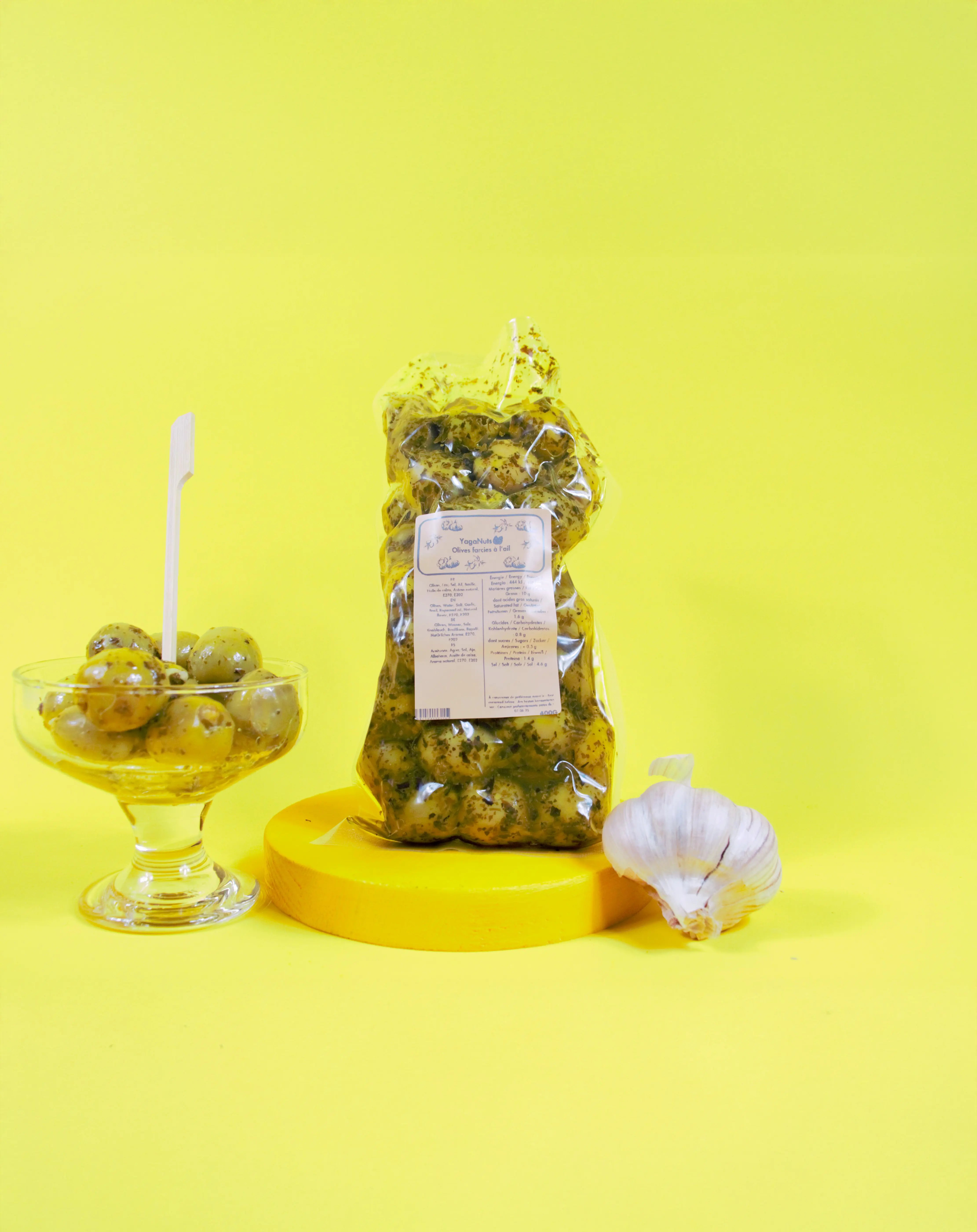 Olives farcies à l'ail YagaNuts