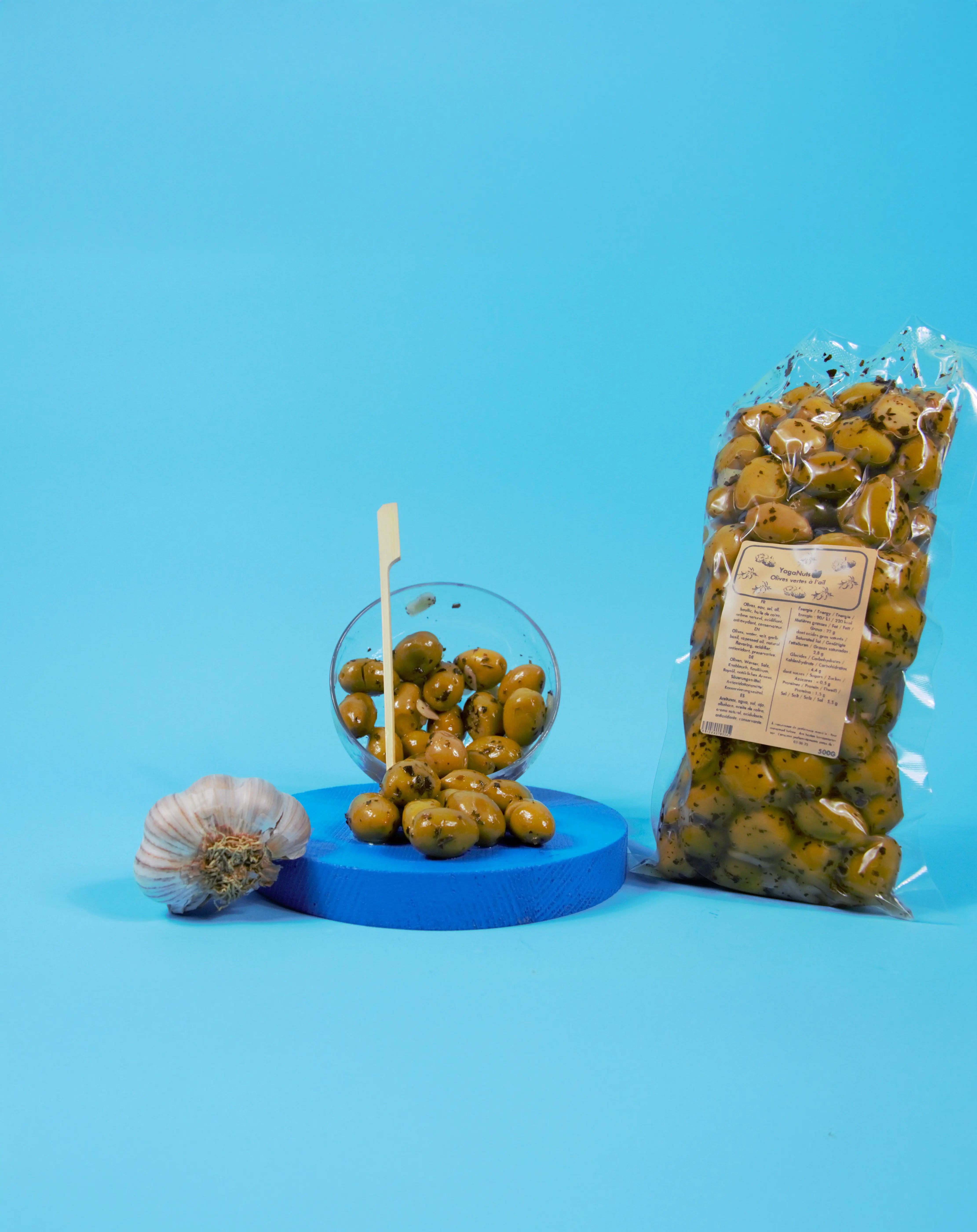 Olives vertes à l'ail YagaNuts