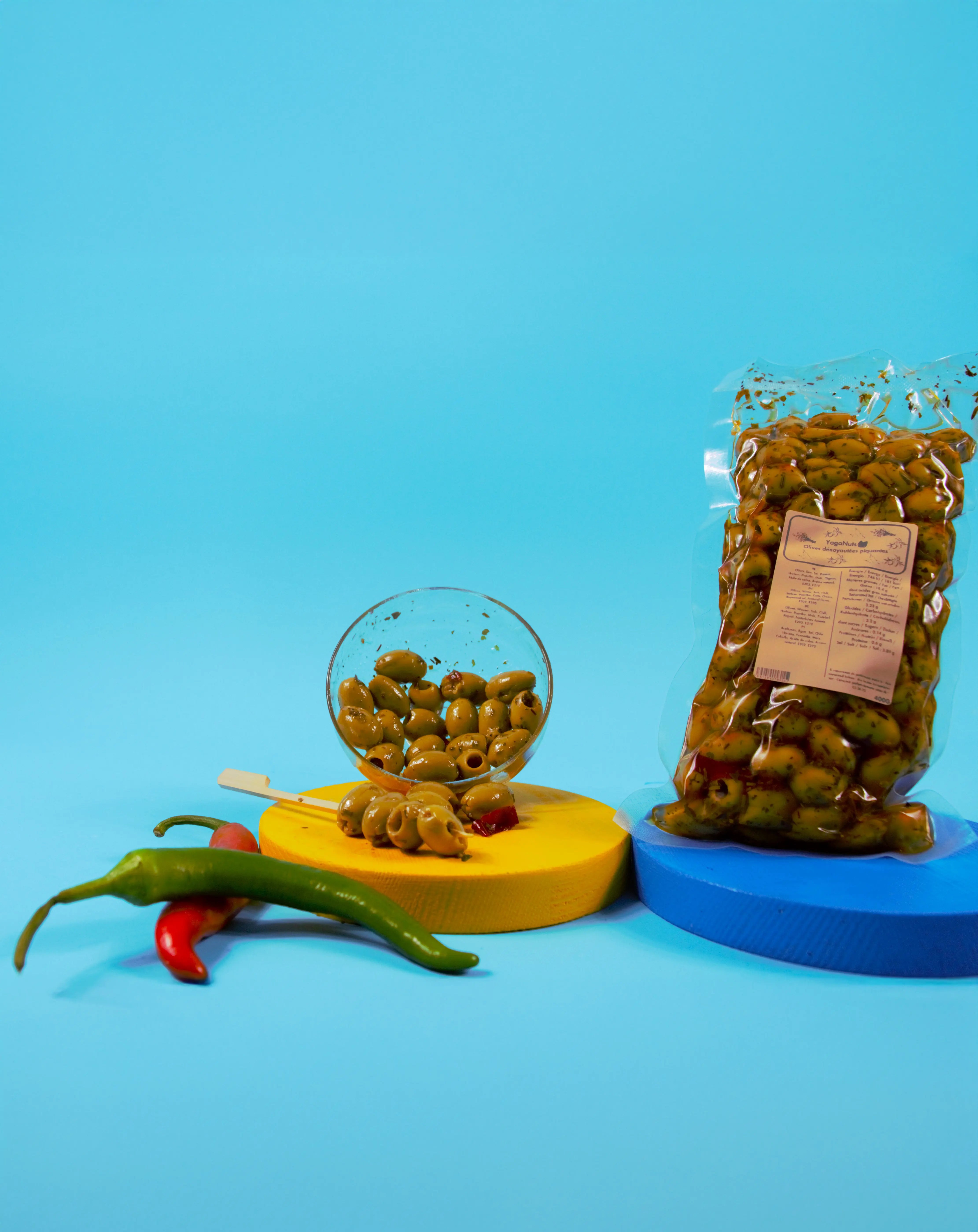 Olives dénoyautées piquantes YagaNuts